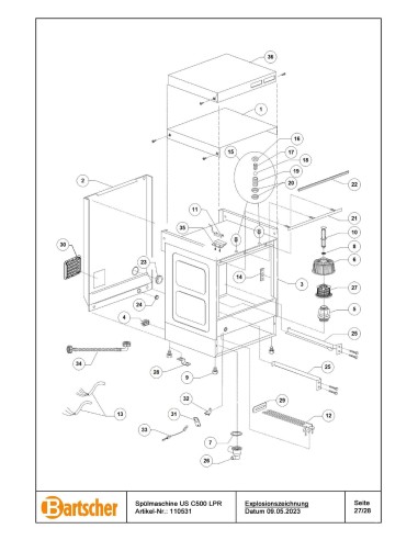 Pièces détachées pour Lave-vaisselle US C500 LPR marque Bartsher 