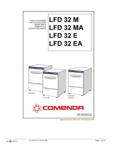 Pièces détachées COMENDA LFD32E Annee 2008 