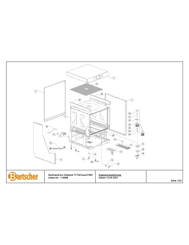 Pièces détachées pour Lave-vaisselle US EcoPlus500 LPWR marque Bartsher 