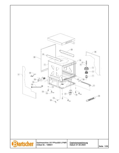 Pièces détachées pour Lave-vaisselle US PPlus500 LPWR marque Bartsher 