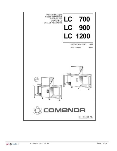 Pièces détachées COMENDA LC1200 Annee 2005 