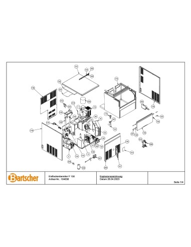Pièces détachées pour Machine à glace pilée F 130 marque Bartsher 