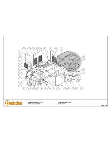 Pièces détachées pour Machine à glaçons HK150 marque Bartsher 