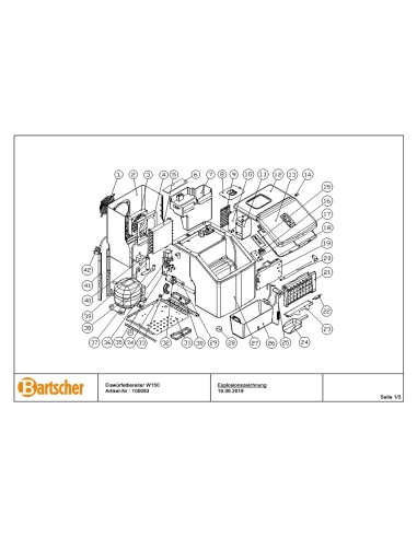 Pièces détachées pour Machine à glaçons W150 marque Bartsher 