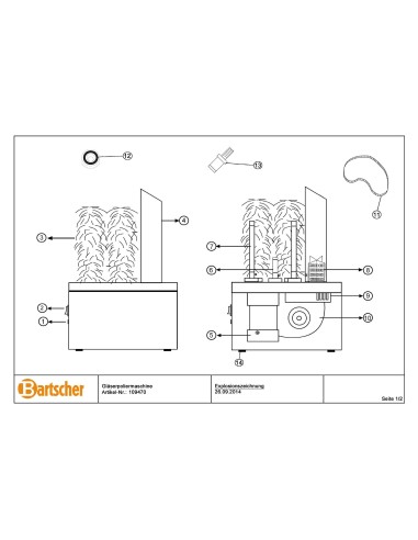 Pièces détachées pour Machine à polir verres marque Bartsher 