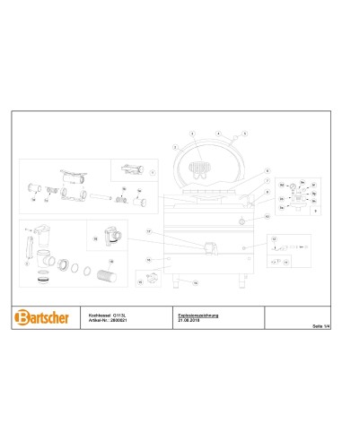 Pièces détachées pour Marmite G113L marque Bartsher 