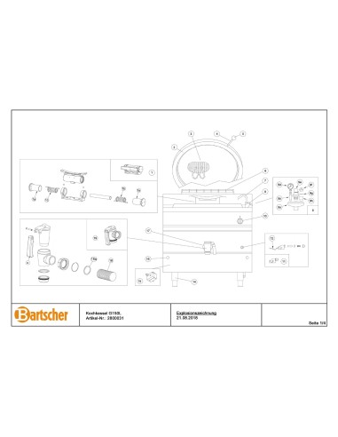 Pièces détachées pour Marmite G150L marque Bartsher 