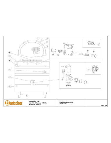 Pièces détachées pour Marmite G480L marque Bartsher 