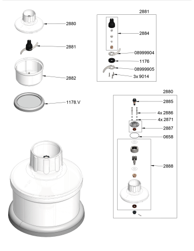 Pièces détachées pour Bol Cutter Dynamix - Référence AC518 - Dynamic 