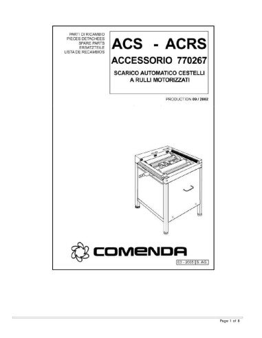 Pièces détachées COMENDA ACS Annee 2005 