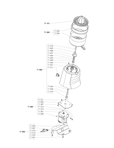 Pièces détachées pour Presse-agrumes Mefra® - De février 2010 à mai 2018 - N° de série Du 721713 au 1063616