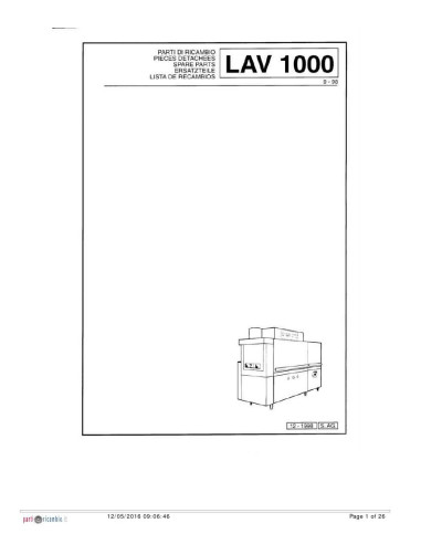 Pièces détachées COMENDA LAV1000 Annee 1998 