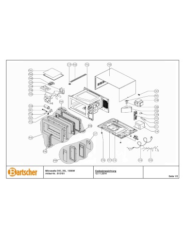 Pièces détachées pour Micro-ondes DIG, 25L,1000W marque Bartsher 