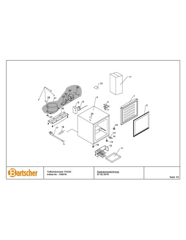 Pièces détachées pour Mini congélateur TKS38 marque Bartsher 