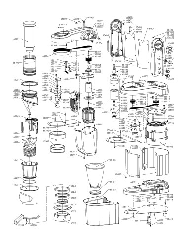 Pièces détachées pour Extracteur de jus "Nutrisantos" - De octobre 2017 à novembre 2017 - N° de série Du 1031719 au 1038917