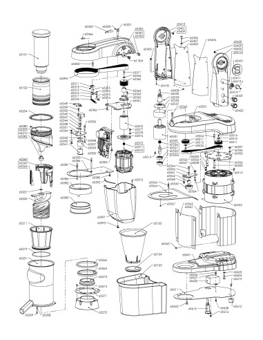 Pièces détachées pour Extracteur de jus "Nutrisantos" - De février 2018 à juillet 2018 - N° de série Du 1047899 au 1070798