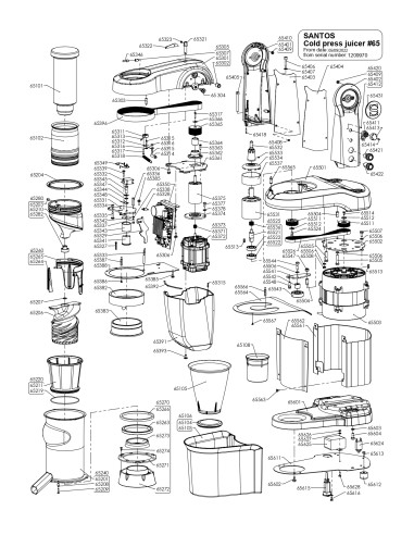 Pièces détachées pour Extracteur de jus "Nutrisantos" - Après septembre 2022 - N° de série Après 1209970