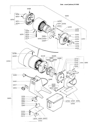 Pièces détachées pour Râpe - Avant janvier 1995 - N° de série Avant 167455