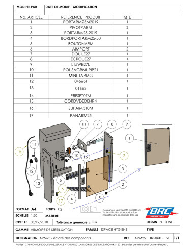 Stérilisateur classic ARM25P (12 couteaux)
Inox-1x15W-Panier - BRC 