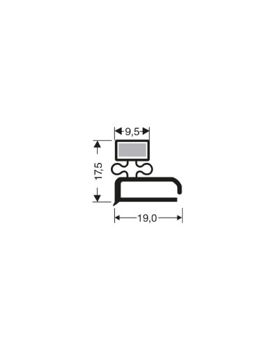 Profil plat aimante - 2440mm/lng avec aimant m25 JPF-0250 - Linum 