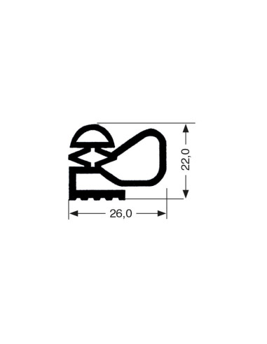 Profil plat pvc 3000mm/lng JPF-0200 - Linum 