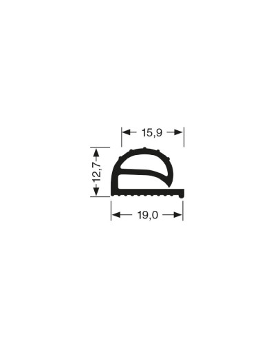 Profil plat aimante - 2440mm/lng sans aimant m25 JPF-0220 - Linum 