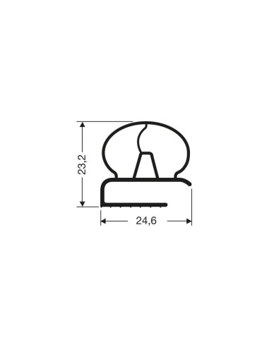 Profil plat pvc - gris 2500mm/lng JPF-0300 - Linum 