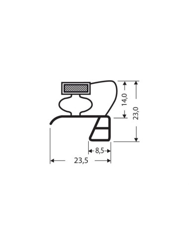 Joint magnetique - 2550mm/lng avec aimant m25 JPC-1160 - Linum 