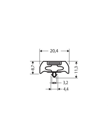 Joint magnetique - 2550mm/lng avec aimant m66 JPC-1280 - Linum 