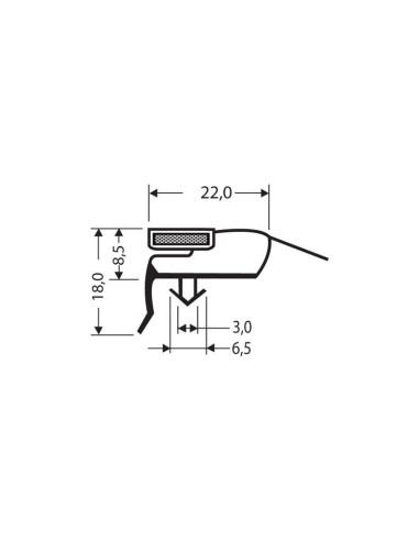 Joint magnetique - 2550mm/lng avec aimant m66 JPC-1400 - Linum 