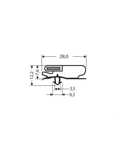 Joint magnetique - 2550mm/lng avec aimant m25 JPC-1420 - Linum 