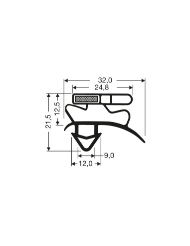 Joint magnetique - 2440mm/lng avec aimant m25 JPC-1640 - Linum 