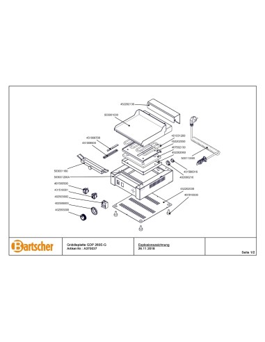 Pièces détachées pour Plancha GDP 260E-G marque Bartsher 