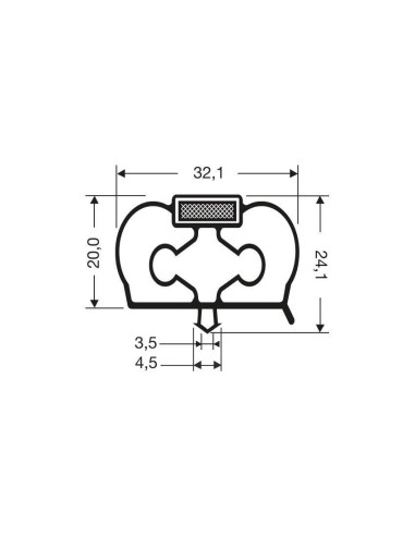 Joint magnetique - 2500mm/lng avec aimant cs20 JPC-1910 - Linum 