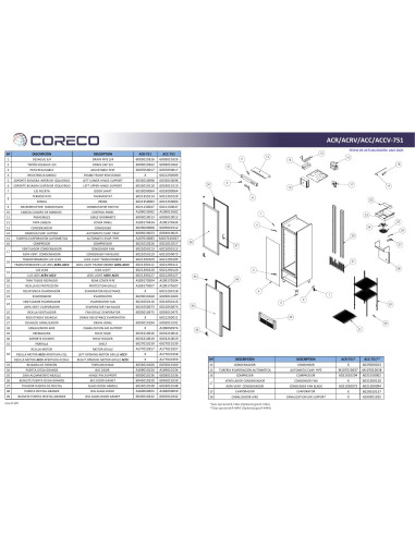 Pièces détachées CORECO ACC-751 (2020) Annee 202004- 