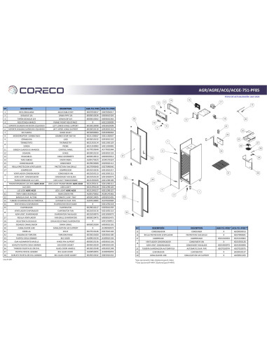 Pièces détachées CORECO ACG-751-PF85 Annee 202004- 