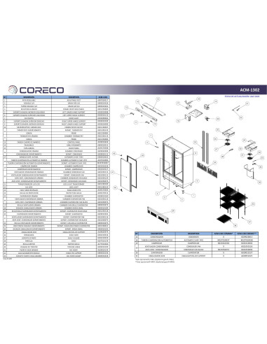 Pièces détachées CORECO ACM-1302 Annee 202004- 