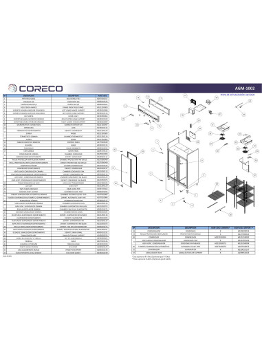 Pièces détachées CORECO AGM-1002 Annee 202004- 