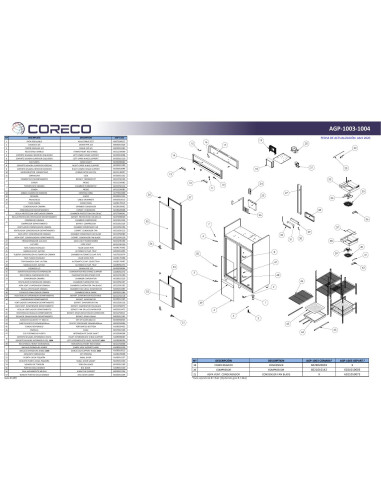 Pièces détachées CORECO AGP-1003 (2020) Annee 202004- 