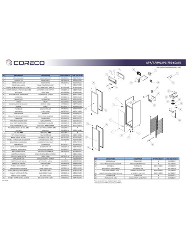 Pièces détachées CORECO APC-750-60x45 Annee 202004- 