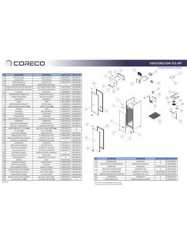 Pièces détachées CORECO CGN-751-SPF Annee 202004- 