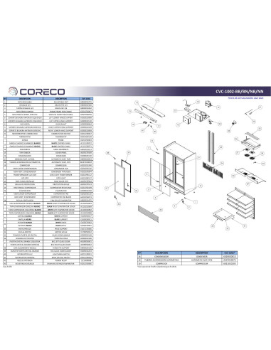 Pièces détachées CORECO CVC-1002-BB Annee 202004- 