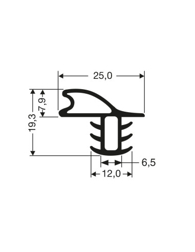 Joint a clipser 2550mm/lng JPC-0190 - Linum 