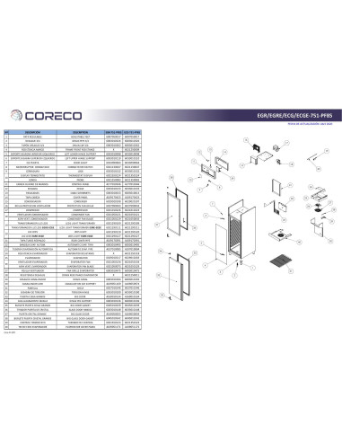 Pièces détachées CORECO ECG-751-PF85 Annee 202004- 