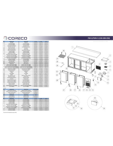 Pièces détachées CORECO FSR-150-S Annee 202003- 