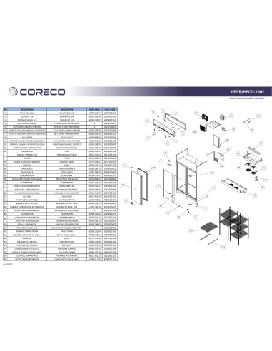 Pièces détachées CORECO HECG-1002 Annee 202004- 