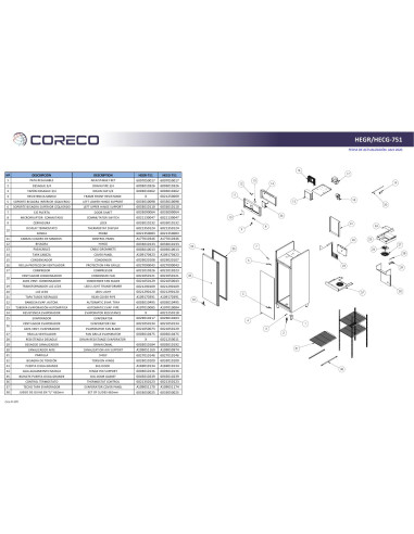 Pièces détachées CORECO HECG-751 Annee 202004- 