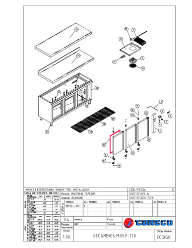 Pièces détachées CORECO MRSP 170 Annee 2006 