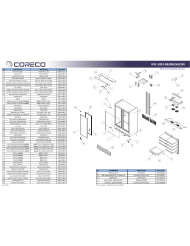 Pièces détachées CORECO RVC-1002-NB Annee 202004- 