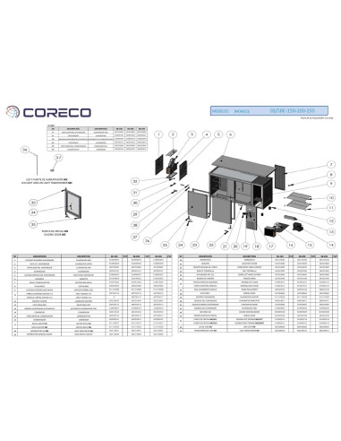 Pièces détachées CORECO SB-150 Annee 202003- 